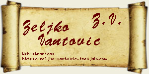 Željko Vantović vizit kartica